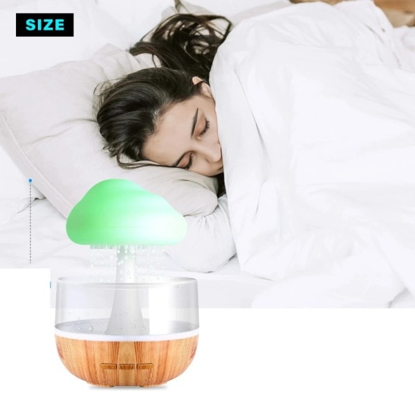 Desktop regn sky Fugter Slap af Aromaterapi Lampe USB Regn Lyd Diffuser 280ml Farverig Nat Lys