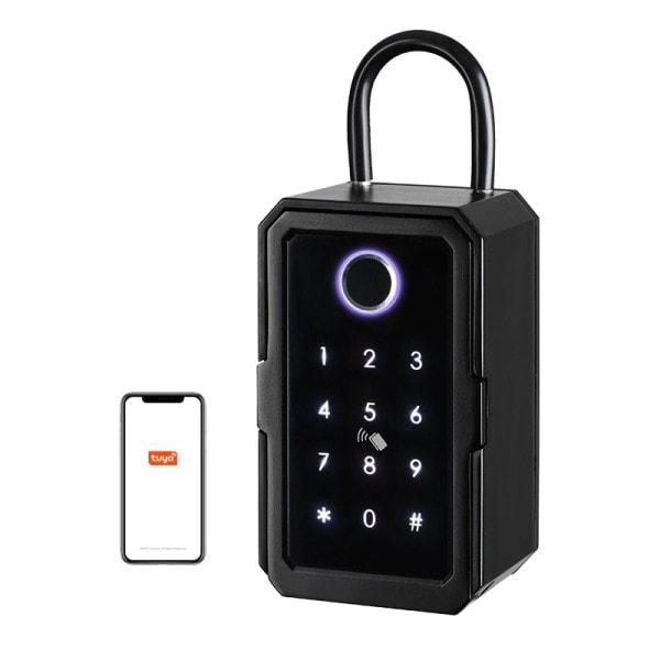 Fingeravtryck Bluetooth Wifi Digital Key Box App Fjärr Åtkomst Vägg Monte Kombination Säkerhet Airbnb Lås box