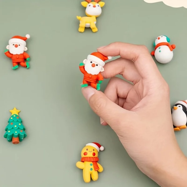 Jul Monterat Radergummi Söt Snygg Jul Dekoration