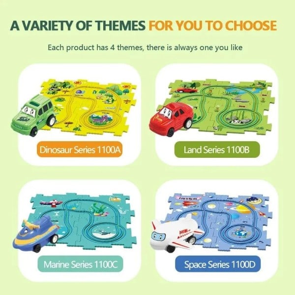 Samling Elektrisk Trolley Småbørn Puslespil Spor Play Set