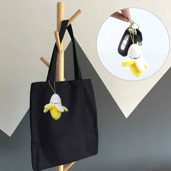 Kreativ Banan Shape vedhæng Nøglering Kvinder Piger Blød Plys Dukke Charms