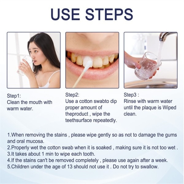 Tänder Whitening Essence Ta bort Fläckar Rök Kaffe Plack Djup rengöring Dental Mont Hygien Fräsch Andning Tandvård