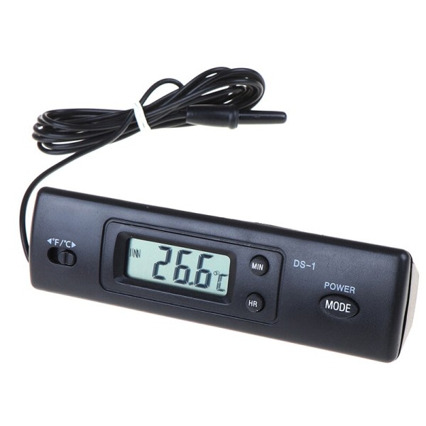 Digital termometer Auto LCD Display In Ut Klokke for bil akvarium termometer
