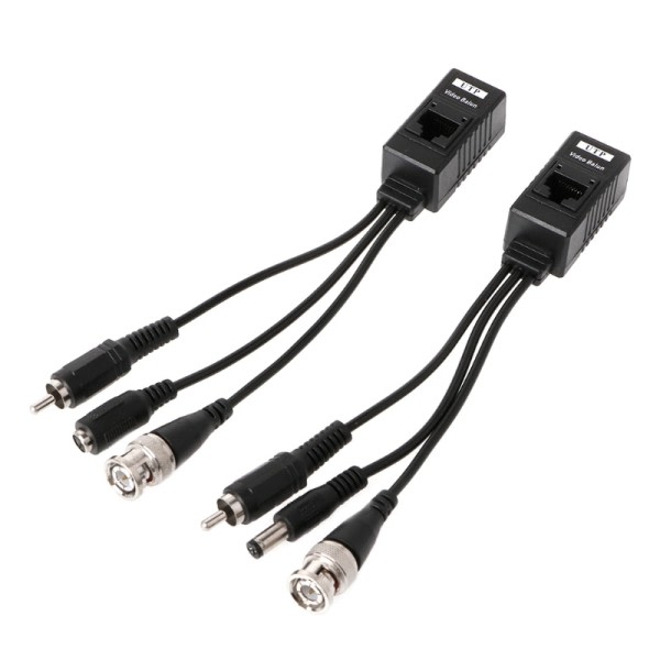 1 par BNC Til RJ45 Passiv Video Strøm + Audio Balun Sender/mottaker For CCTV kamera