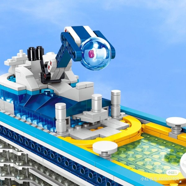 Cruise Line Skip Seiling Båt Mini Modell Bygningsblokker