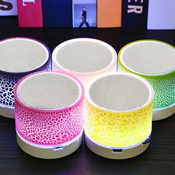 Bluetooth Mini Høyttaler Trådløs Høyttaler Fargerike LED TF Kort USB Subwoofer