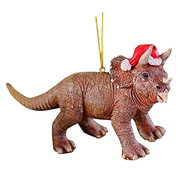 Jul pynt dinosaur hængende vedhæng tegneserie akryl dinosaur jule træ bil pynt