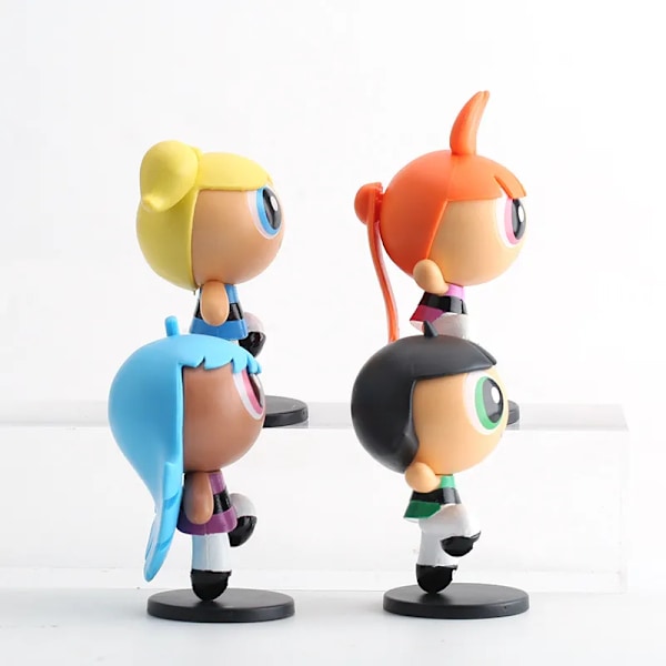 4 kpl The Powerpuff Girls Blossom Bubbles Buttercup malli Anime toiminta figuuri lelut