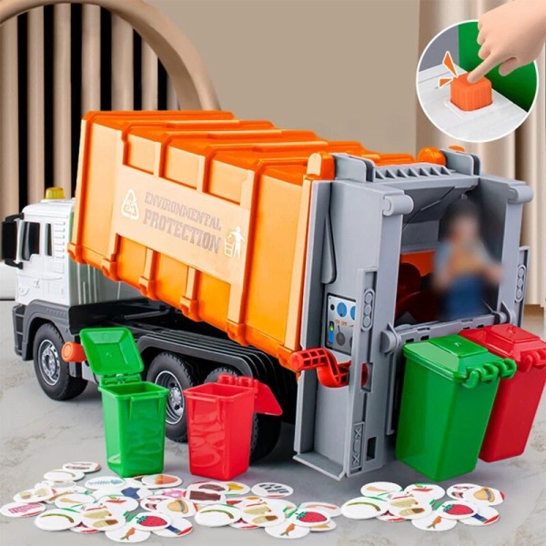 Børn Legetøj By Affald Lastbil Model Diecast Plast Affald Sortering Sanitet Køretøj Bil Jule Gaver