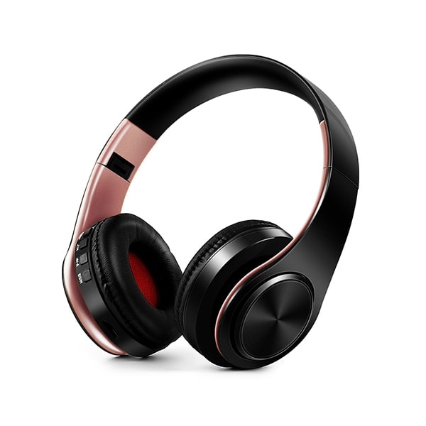 Øretelefoner Bluetooth Hovedtelefoner Over Ear Stereo Trådløst Headset Blødt Læder Øreværn Indbygget Mic