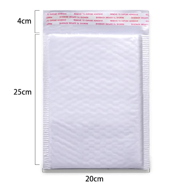 50 bitar Bubble Mailers Vit Poly Bubble Mailer Self Seal Faddered Present påse Förpackning kuvert påsar