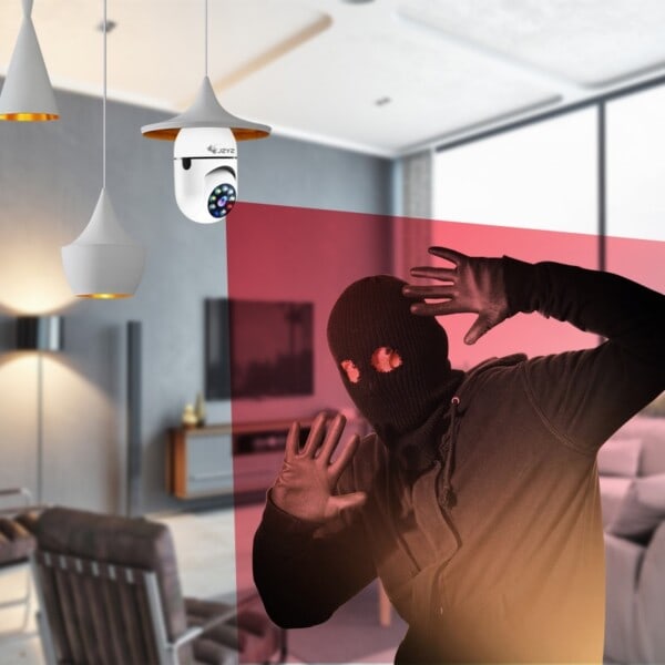 Ljus Glödlampa Kamera E27 Socket Auto Spårning Full Färg Natt Vision Vattentät Tvåvägs Ljud Trådlös Säkerhet Monitor