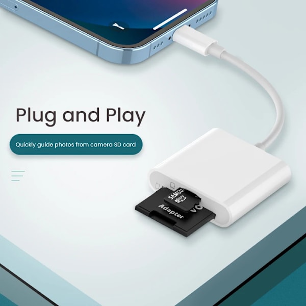 2 in 1 OTG Card Reader Adapter for iPhone 14 13 12 11 Pro Max Micro SD TF Smart Memory Card Reading Converter Mini Card  Läsare