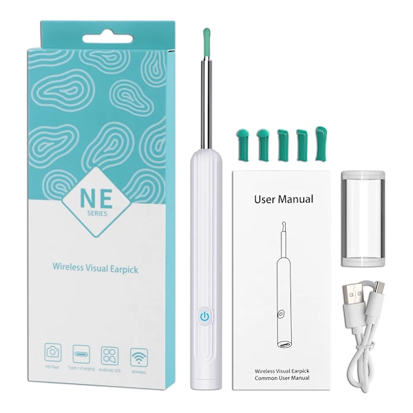 Langaton Smart Ear Cleaning Endoscope Visual Ear Pick Ear Lusikka Otoskooppi Korvatikku Korvan puhdistusaine