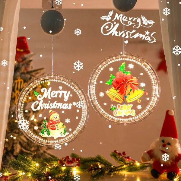 Joulu LED valo ovi riippuva ikkuna's seinä's koriste pyöreä värillinen piirustus valo