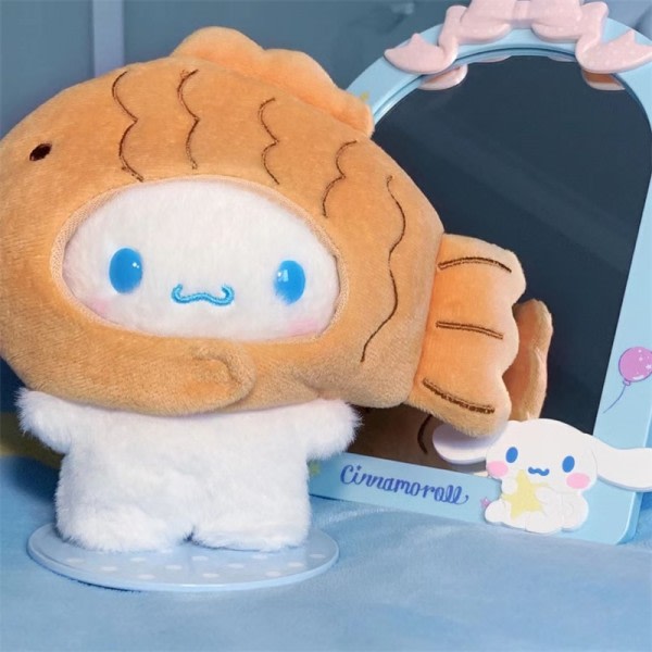 Nøglering Sød Cinnamoroll Plys Legetøj Nøglering Anime Fyld Plushie Dukke vedhæng Nøgleringe