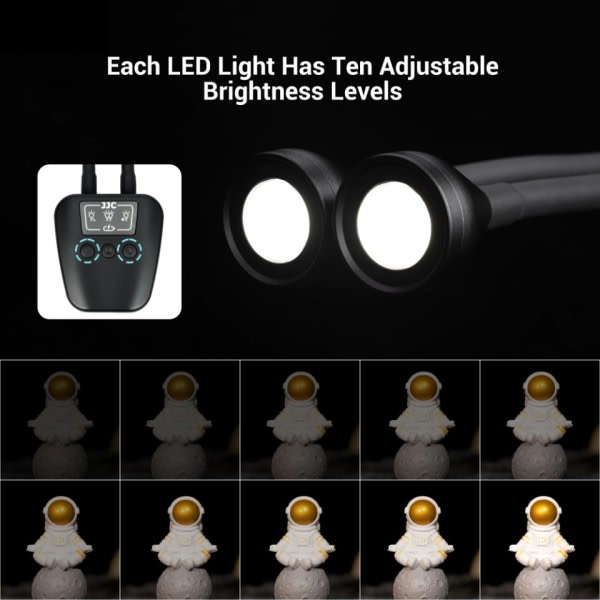 Lång Makro LED Ljus 10-nivåer Justerbar Kamera Makro Arm Ljus Belysning Lampa 600mAh Buit-In Batteri Fotografi Tillbehör