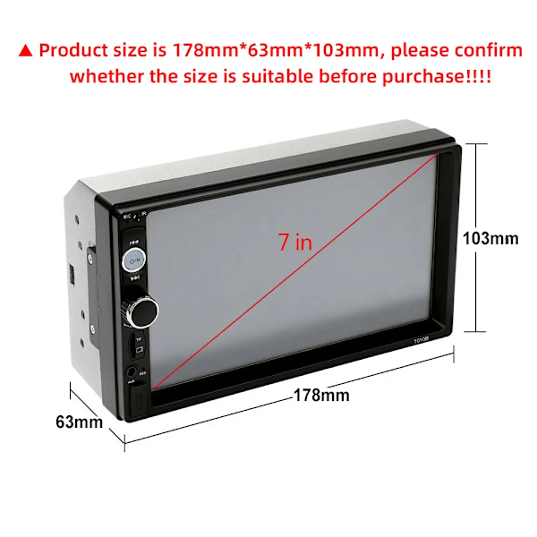 2 din auto radio 7" HD autoradio multimedia soitin