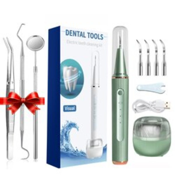 Ultraljud Bärbar Elektrisk Tänder Dental Scaler Fläck Calculus Remover Verktyg Tand Cleaner Whitening Kit