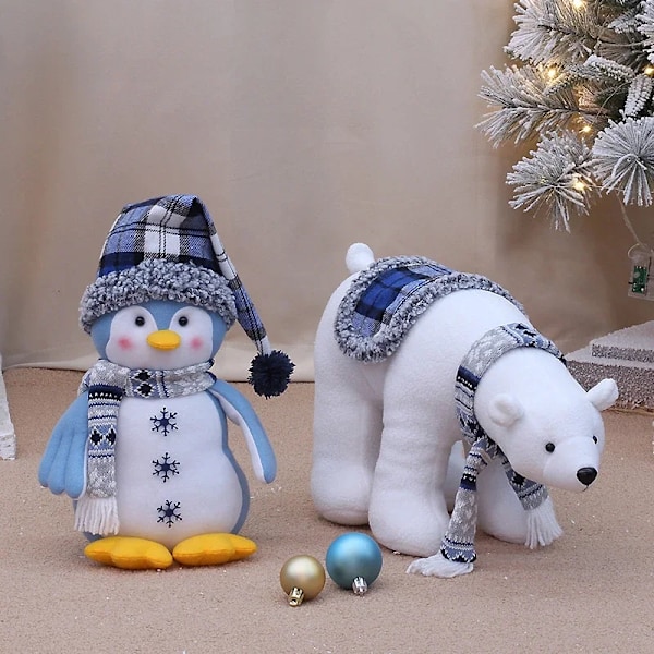 Joulu sininen kangas jääkarhu pingviini luova lelu festivaali setti