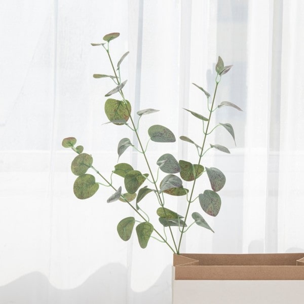 Kunstige planter lange grønne eukalyptus blade jule pynt