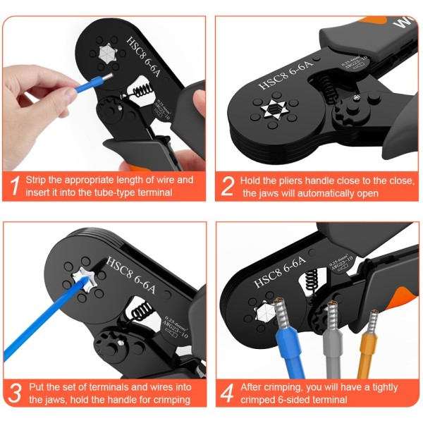 Crimper Verktyg,Ratchet Crimping Verktyg Kit-Wire Stripper &  Crimper Plier