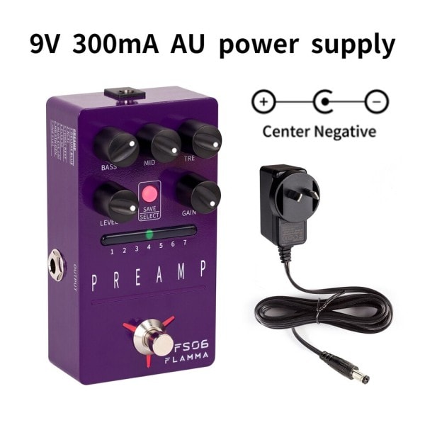 Digital gitar effekter pedal med 7 forforsterker modeller