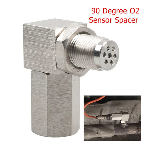 Bästa kvalitet Bung Extension Catalytic Converter O2 Oxygen Sensor Spacer Oxygen Sensor Extender 90 Degree P0420 P0430 Silver