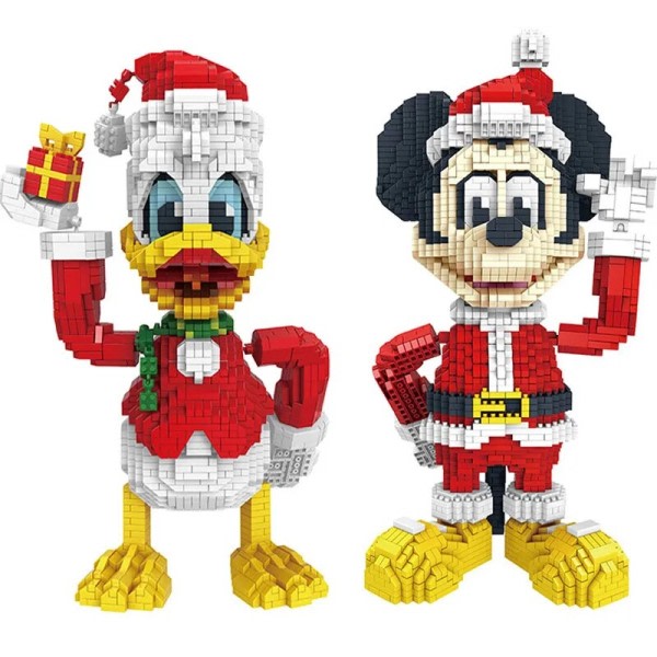 Jul Mickey Mouse Donald And mikropartikel byggeklodser og indsæt pynt børn's legetøj