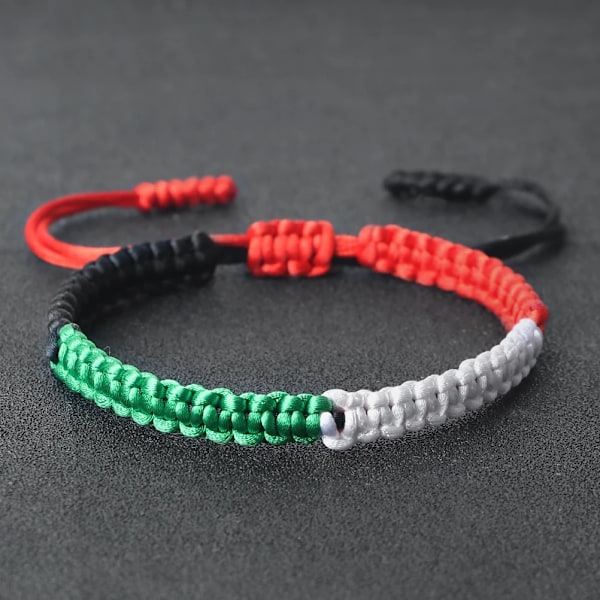 Trendigt Nationell Flagga Flätat Armband Färgstarkt Vävt Rep Tråd Justerbart Mode Rep Bangles
