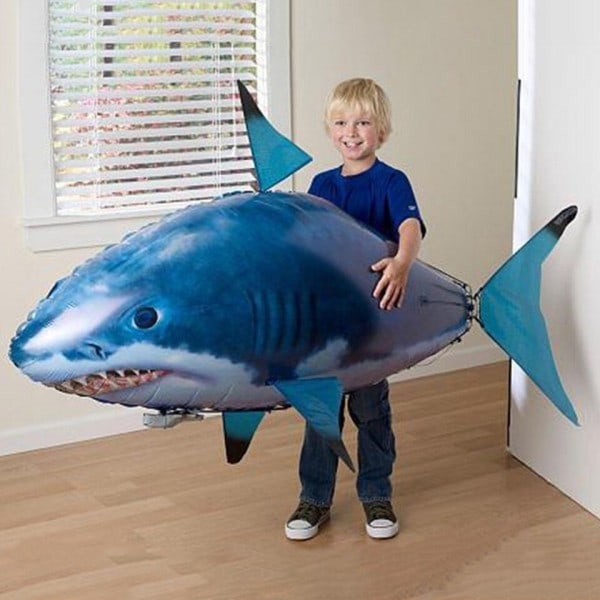 Fjernkontroll Kontroll Shark Leker Luft Svømming RC Dyr Radio Fly Ballonger Klovn Fisk Dyr
