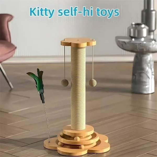 Husdjur Katt Leksaks katt skrapare Katt Svängskiva Rolig Katt Käpp Bolar
