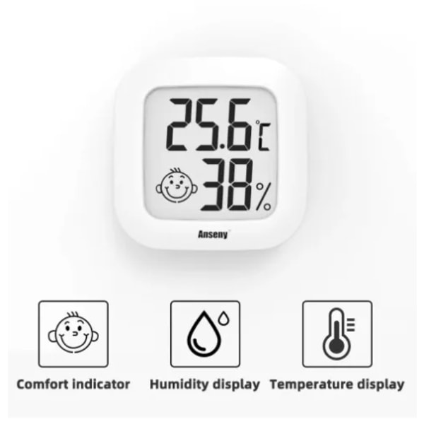 LCD Digital Termometer Hygrometer Inomhus Rum Elektronisk Temperatur Fuktighet Mätare Sensor Mätare Väder Station För Hem