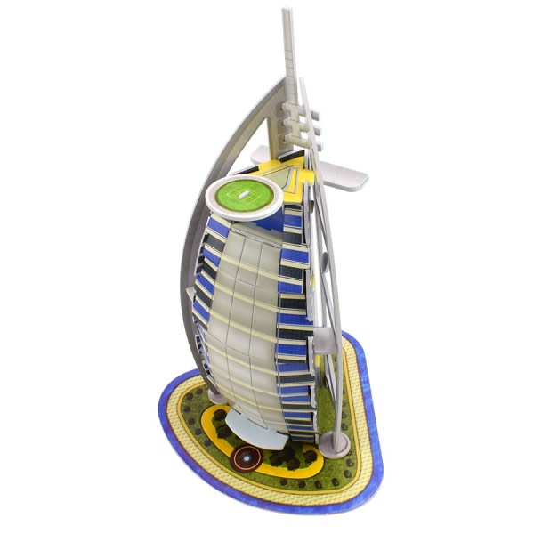 Papir Bygg 3D Modell Barn Puslespill Dubai Hotell Burj Al Arab Gjør-det-selv Montering Kartong Modell sett
