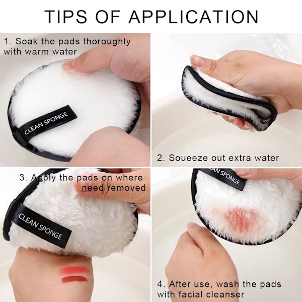 3 bitar Återanvändbara Smink Remover Skyddar Bomull servetter Mikrofiber Kosmetika Tvättbar Smink Handduk Ansikte rengöring svamp