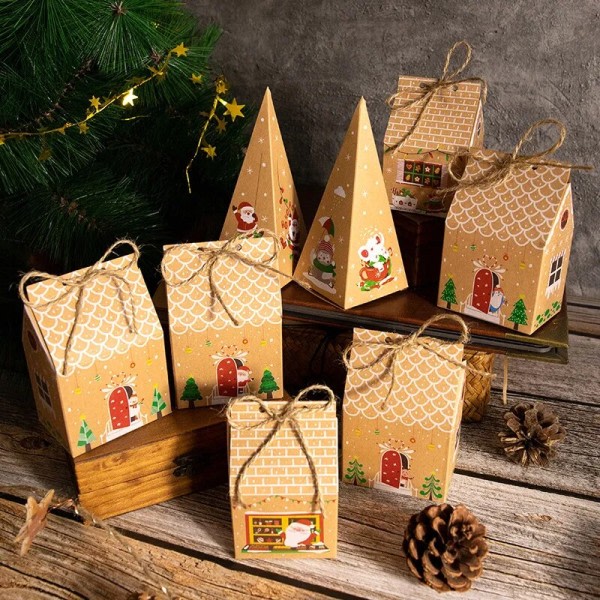 Jul gave esker advent kalender pepperkaker hus papir boks jul nytt år fest  emballasje rekvisita cf43 | Fyndiq
