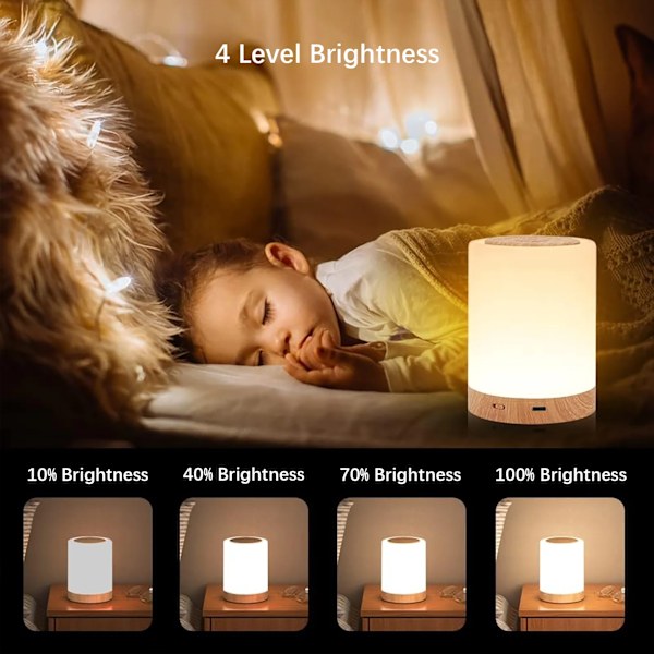 Smart LED Natt Ljus,Portable Touch Control Bord Lampa