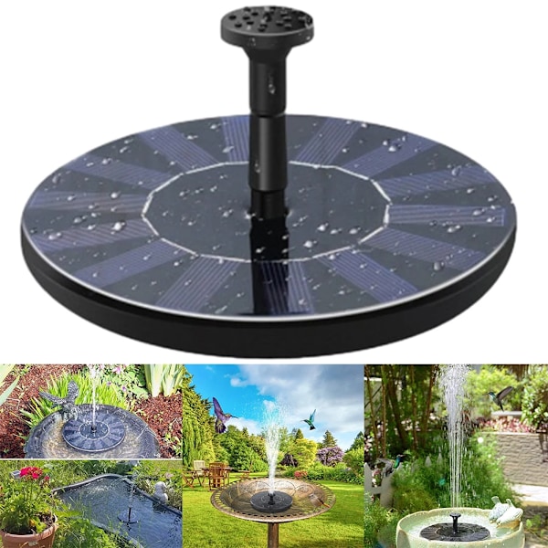Sol Flytande vatten fontän fågel bad fontän pump damm dekoration soldriven fontän vatten pump