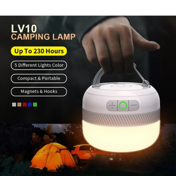 Camping Ljus USB C Uppladdningsbar  Ficklampa För Utomhus Tält Lampa Nödläge Lantern