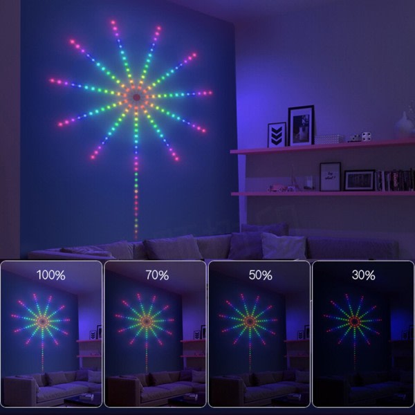 Smart LED Ljus Strip Gör-det-själv Fyrverkeri Fjärrkontroll Bluetooth Festoon Lampa Hem Inomhus Sovrum Fest Bar