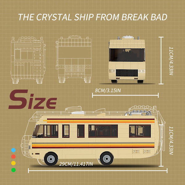 Ny Breaking Bad Pinkman Cooking Lab RV Bil Bygning Klodse Sæt Walter White Van Køretøj Legetøj