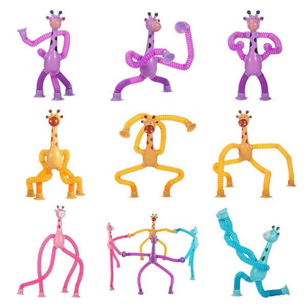 4 stykker Dyr Sug Legetøj Gør-det-selv Silicone Blok Model Suger Samlet Konstruktion Pædagogisk Sjovt Legetøj