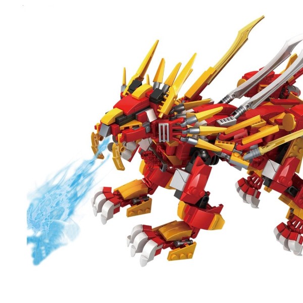 Rød Ninja Ild Løve Model Byggeklodser Kai Jay Figurer Dragon Pædagogisk By legetøj