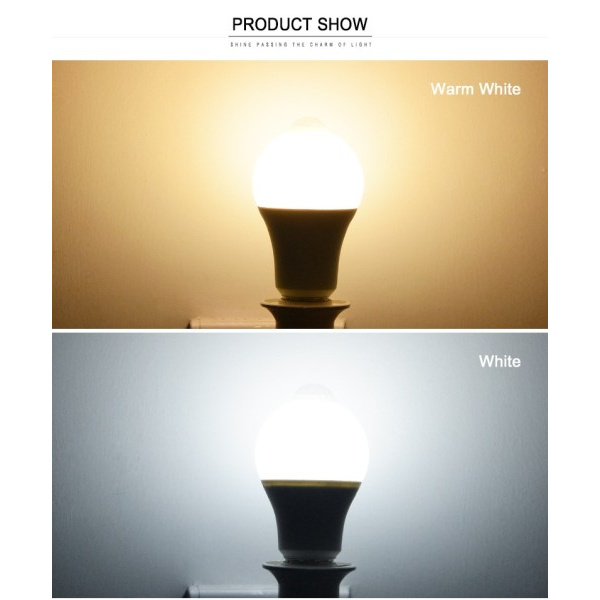 12W PIR Motion Sensor Lys Pære Ampul LED