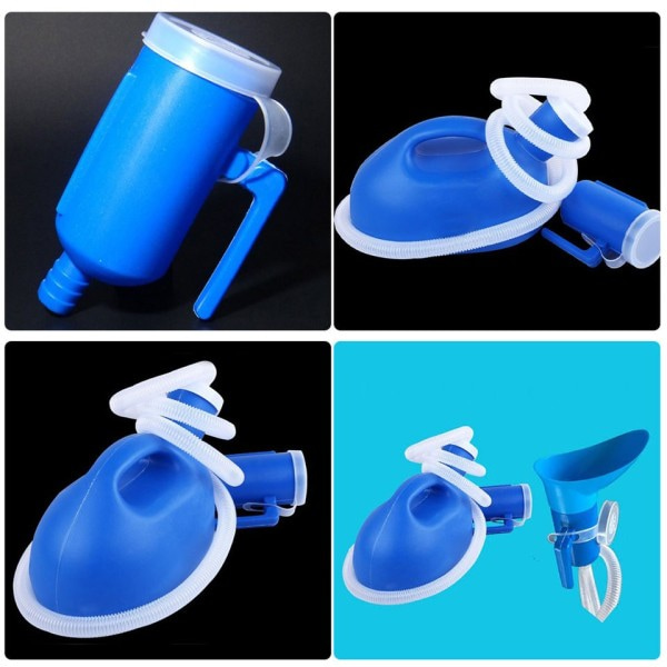 2000 ml blå hvid bærbar tisse urin flaske plastic urinal toilet hjælpemiddel flaske