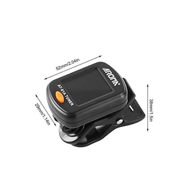 Gitarr Tuner AT-01A/101 Fullbar Roterbar Clip-on Tuner Hög Känslighet för Bas Ukulele Kromatisk Gitarr Tillbehör