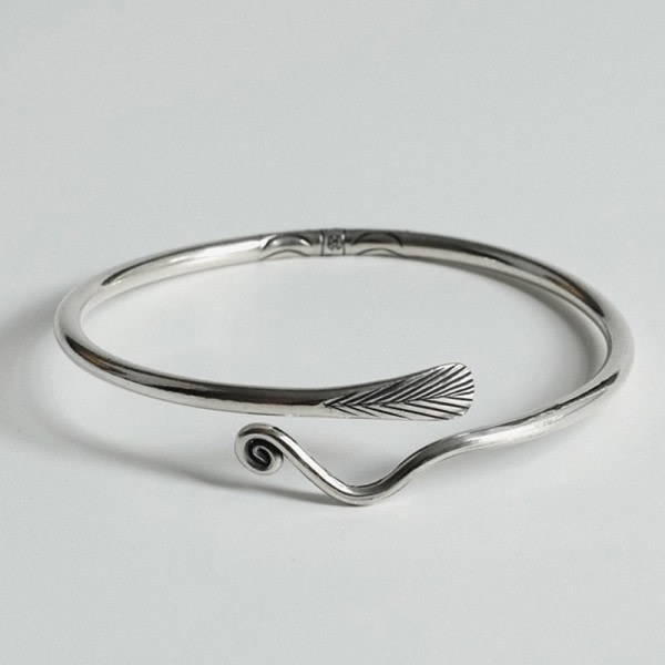 Sølv farge armbånd ny trendy kreativ påfugl fjær mønster fest smykker 9534  | Fyndiq