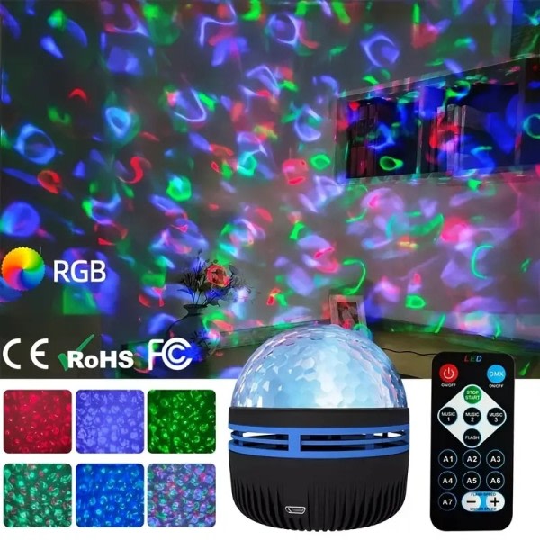 USB Starry Projektor Lys Med  Mønstre Ocean Wave Nat Lys