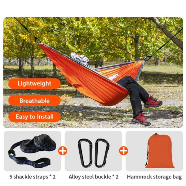 Telttailu Riippumatto yhdelle 220x100cm ulkona metsästys selviytymis kannettava puutarha piha patio vapaa-ajan laskuvarjo riippumatto keinu matka