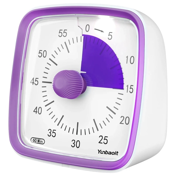 Visuell Timer med Natt Lys 60-Minute Countdown Timer for Barn og Voksne Silent Timer for Home